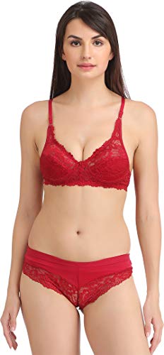 Image of FIMS - Fashion is my style Women's Girls Bra & Panty Set for Women-Crafted Out of (4 Way) Lycra Smooth Silky Fabric Bra Panty Set Lingerie Lingerie Set Bra Panty Set for Women Pack of 1 Set