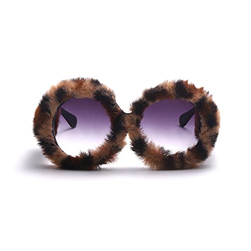 willochra cute punk Oversized Sunglasses Women Soft Fur Sun Glasses Men UV400 Gradient Shades2
