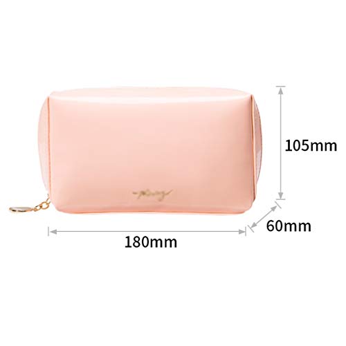 Preisvergleich Produktbild GHMOZ Haushaltskosmetiktasche Tragbar Mit Multifunktionsaufbewahrungstasche Großraumwaschbeutel PU-Material Wasserdicht Und Staubdicht Metallreißverschluss Weiß Rosa Schwarz Kosmetiktasche