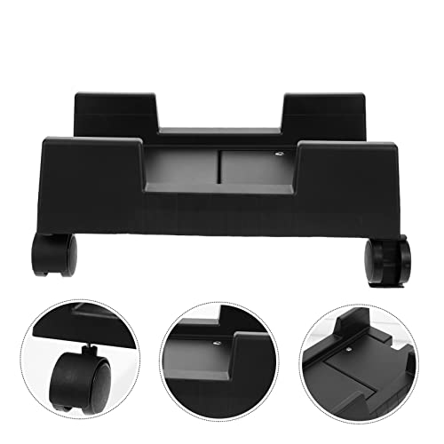 Soporte para torre de computadora HOMSFOU, soporte móvil para CPU con ruedas, carrito para torre de escritorio miniatura 5