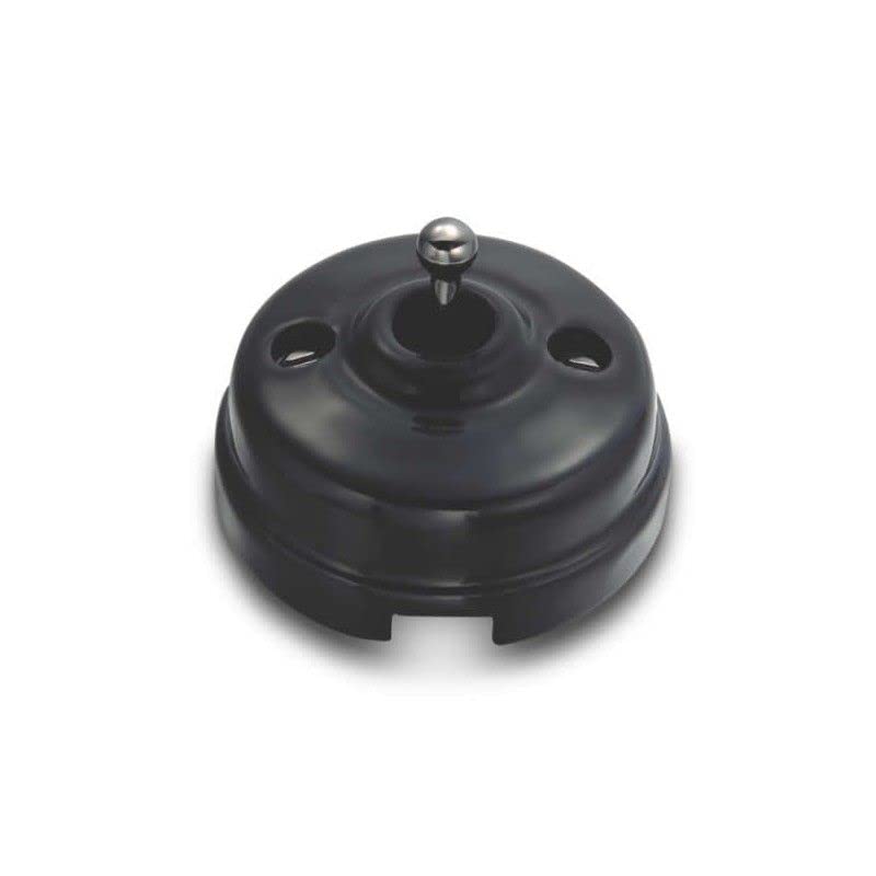 Interrupteur porcelaine noir et nickel pour une decoration retro chic