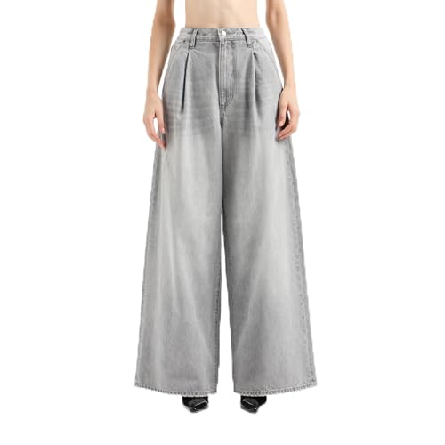 Armani Exchange Women's Super Wide Leg Rigid Cotton 5 Pocket Pant