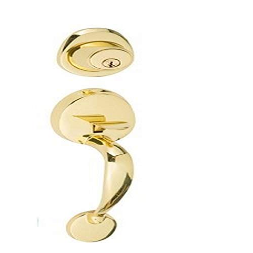 Surn2#Sure-Loc AT507 3 SURE-LOC Contemporary Series Alta Handleset, Polished Brass,