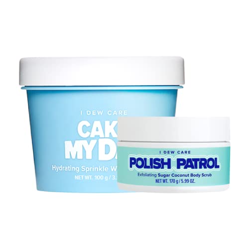 I DEW CARE Cake My Day Hydrating and Refreshing Wash-Off Face Mask Korean Skin Care Face Mask + Polish Patrol Coconut Body Scrub Bundle