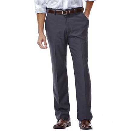 Haggar Men's Solid Gabardine Expandable Waistband Flat-Front Pant4