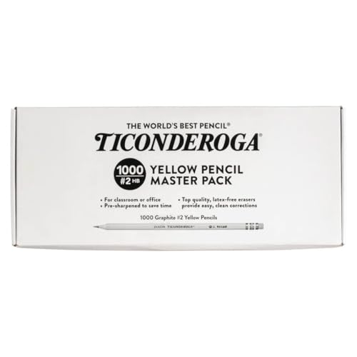 Image of Ticonderoga Wood-Cased Pencils, Pre-Sharpened, 1000 /Box, 2 Boxes | 2 HB Soft, Yellow, 2000 Pencils Total, X13100