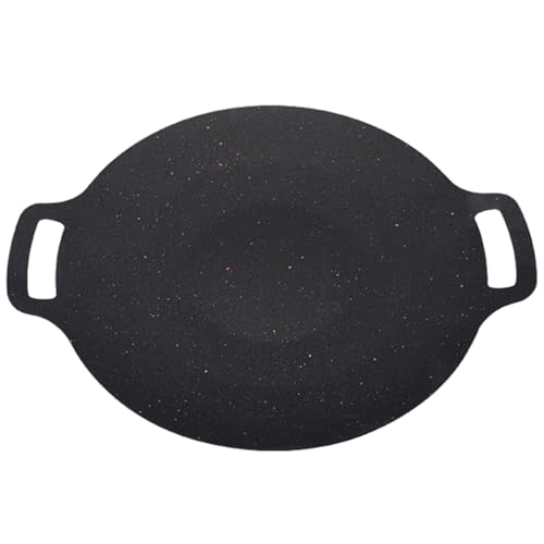 VICASKY Sartén parrilla con asas, robusta plancha para carne, verduras y mariscos para fiestas en el jardín, camping y barbacoas, antiadherente, versátil, utilizable