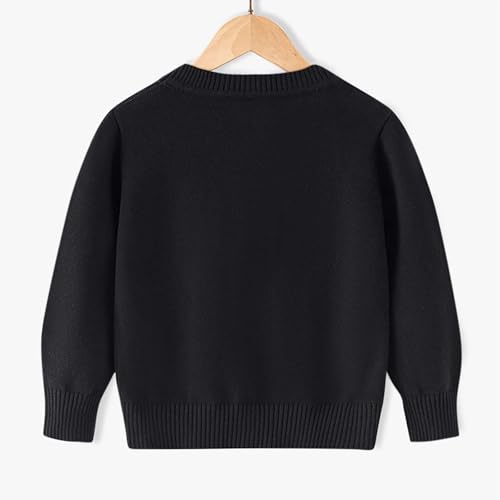 Unisex Boy' Girls' Cardigans Sweater V-Neck Long Sleeve Button Soild Cotton Knit Sweaters for 2-14Years3