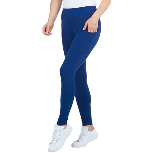 IBKUL Athleisure Wear Sun Protective UPF 50+ Stain-Resistant Performance Leggings w Side & Back Zipper Pocket 75000