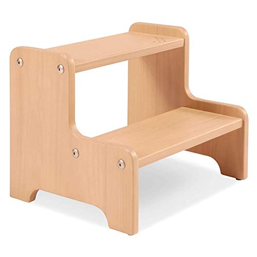 FZZ-Tabouret Echelle Marchepieds escamotables Escabeau Enfant Bois Massif Coussin Banc Petit Banc, en 2 Étapes Escabeau Cover
