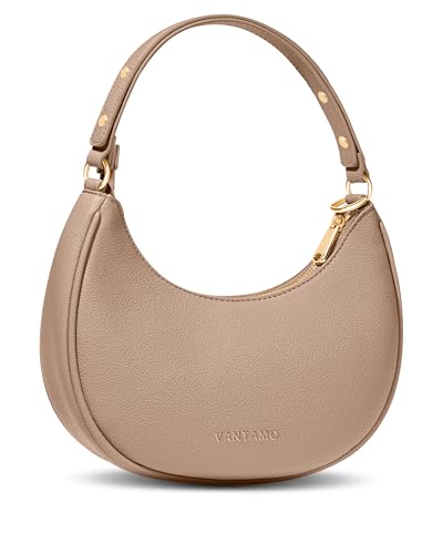Image of Vantamo Crescent Bags For Women with RFID Protection, Half Moon Clutch Purses for Women with Anti-Theft Clip for Extra Safety