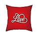 Lieson Housse Coussin 50x50, Coussin Canape Decoration Rouge Coussins Decoratifs Motif Love, Polyester