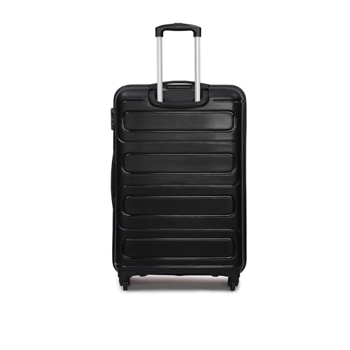 Image of Yayavar Tokyo Textured ABS Hard-Sided Suitcase Bag - 120L| Dual Color Trolley with 4 Spinner Wheels, Number Lock, Water Resistant | Luggage Bag for Travel (Red & Black, 71cm, Large)