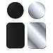 Set di 4 piastre in metallo autoadesive con adesivo 3M per magnete da auto, supporto per cellulare da auto, molto sottile, per cellulare e tablet, colore argento nero