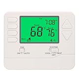 Wengart 5-1-1 Day Programmable Thermostat for Home, 1 Heat/1 Cool Single Stage Heat Pump Thermostat, Compatible with Gas, Oil or Electric Systems, Large Backlight Display, Easy Installation, White