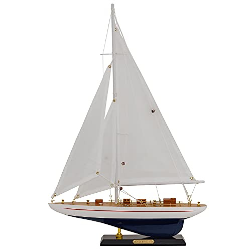 Stile: Stile antico aubaho Modello di Nave a Vela Enterprise in Stile Antico Deco Marittimo Senza Kit