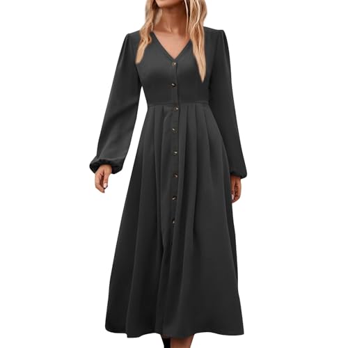 Mis Pedidos, Vestido Mujer Elegante Estampado Largo Casual Ropa Primavera Deportivo Vestidos para Bodas Tallas Grandes Moda Rebajas Baratas Basic Ofertas Vestidos Fiesta Gris Oscuro S