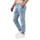 Indicode Oltjon lässige Bequeme Freizeithose in Jeansoptik mit elastischem Bund und Zugband in 3 Farben