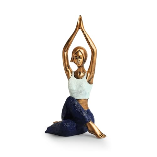 Image of ExclusiveLane 'Yoga Lady Staute' Showpiece for Home Decor (Resin, 10.9 Inch, Handcrafted) |Decorative Items for Living Room Show Pieces for Home Decor Living Room Curios Showpieces for Gifts