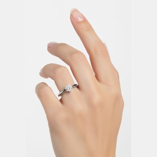 Image of 55Carat Choose Your Gemstone 925 Sterling Silver Infinity Twist Ring Crystal Heart Shape Side Stone Wedding Valentine Wear Promise Ring with Pave Setting for Women Size US 4 to 12