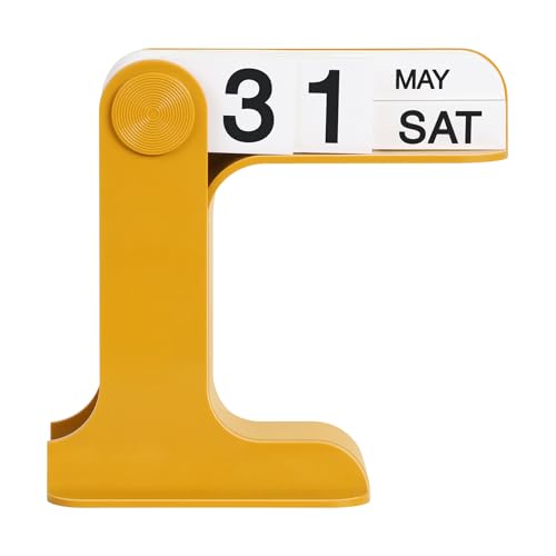 Calendario perpetuo analógico EFC08Y de mesa con tapa protectora para notas y fechas
