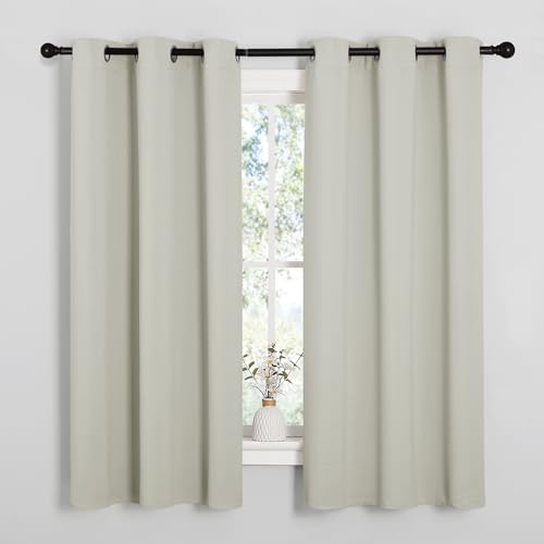 Image of NICETOWN Thermal Insulated Grommet Room Darkening Curtains /Draperies /Panels for Bedroom (Bone White, 2 Panels, W42 x L63 inches)