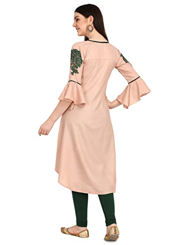 Image of Leriya Fashion Women's Slub Cotton Printed A-Line Kurti