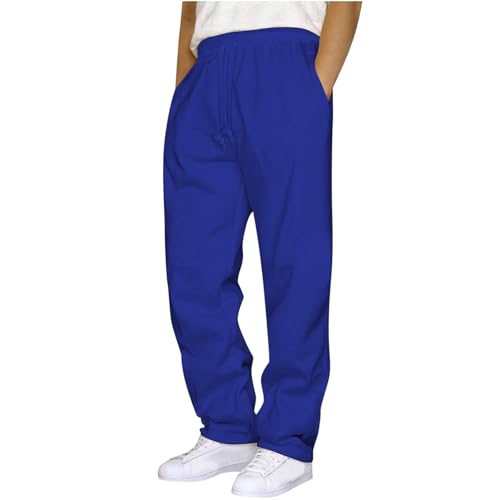 Men's Casual Sweatpants Baggy Joggers Elastic Waist Drawstring Wide Leg Cargo Lounge Running Pants with Pockets