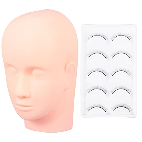 Minkissy Praxis Ausbildung Kopf für Wimpern Extensions Lash Mannequin Kopf Kosmetik Mannequin Puppe Kopf Wimpern Verlängerung Praxis Werkzeug für Make-Up Praxis