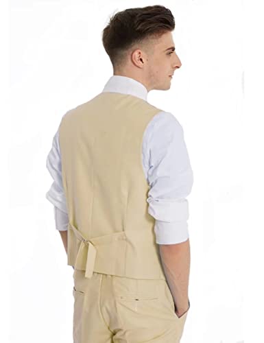 Wangyue Champagne Suits Men's 3 Piece Suits Regular Fit Doubale Breasted Suits #TOP4