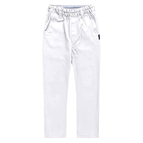 Boys' Athletic Fit School Pants Stretch Jogger Style Slacks with Adjustable Waist and Cuffs Side Pockets