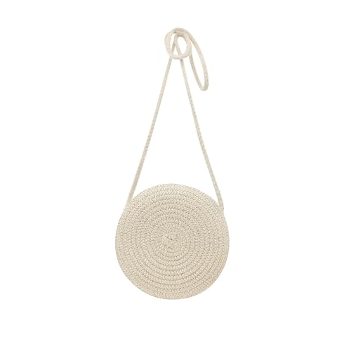 Image of Women Straw Crossbody Bag, Fashion Woven Shoulder Bags with Zipper Closure, Summer Beach Bag for Travel Daily Use (Beige)