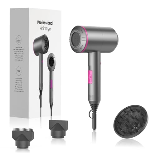 Faszin Secador de Pelo Iónico Silk Motor AC Duradero Secadores pelo profesional, Difusor y Concentrador, 3 Temperaturas, 2 Velocidades