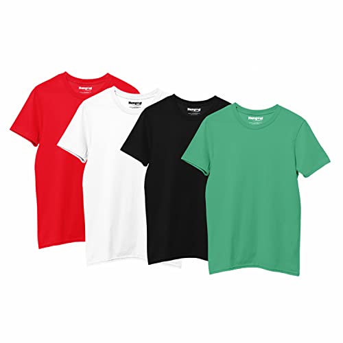 Image of Hangout Hub HH87 Tshirt for Boy's | Regular Fit | Super Combed Cotton Kids T-Shirt | Solid Plain Tees | Round Neck T Shirt | Half Sleeves |Pack of 2 | 3 | 4 | 5 |6