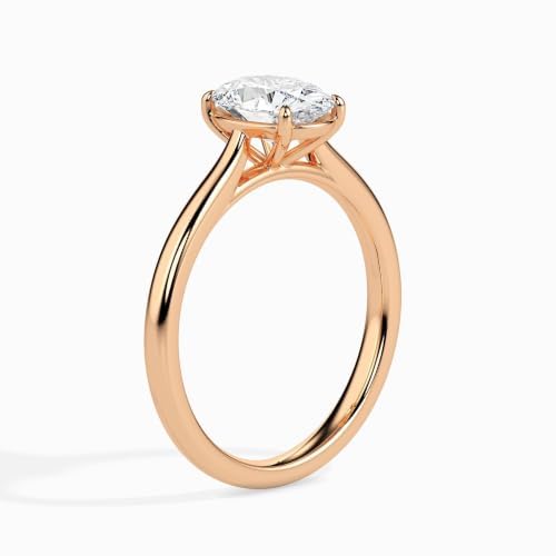 Image of 1 Carat Oval Solitaire Moissanite Ring for Women & Girls | 925 Sterling Silver with 18K Gold Plating | Engagement, Wedding, Anniversary, Birthday, Diwali Gift | Everyday & Office Wear Jewelry