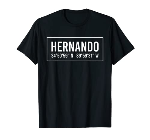 HERNANDO MS MISSISSIPPI Funny City Coordinates Regalo para el hogar Camiseta
