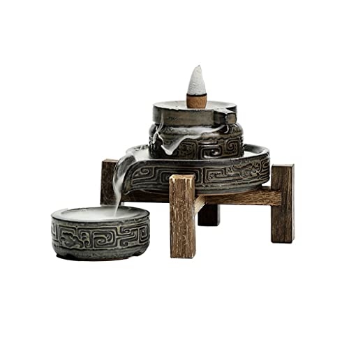 KAOROU Brûleur d'encens de Reflux brûleur d'encens brûleur de Bois de Santal brûleur d'encens visualisant Les Ornements artisanaux de fumée (Color : A, Size