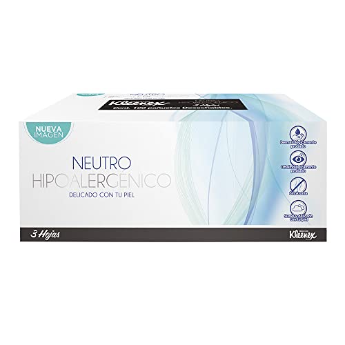 Catálogo de Pañuelos Top 5. 41 Kleenex Pañuelos Faciales Neutros, Paquete con 100 piezas de triple hoja