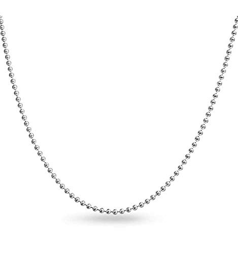 Gold Gala Collar Cadena de Bolas de Plata de ley 925 para Hombre Mujeres Made in Italy