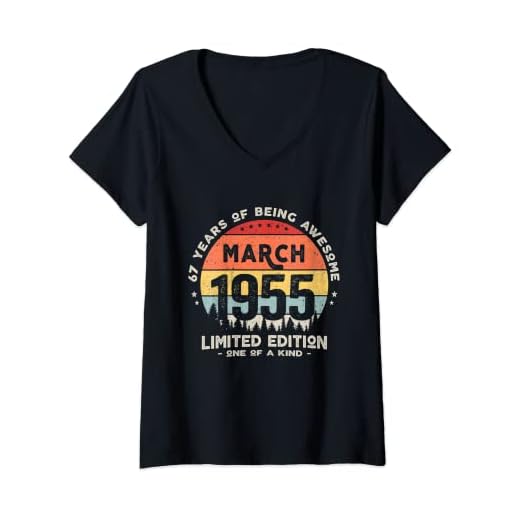 Mujer Regalo 67 años Cumpleaños Hombre Mujer - Marzo 1955 Camiseta Cuello V
