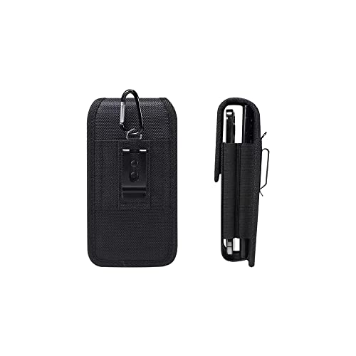 Wzttdm 20 Pcs Buckle Spring Hook Belt Clip Holster Sheath Belt Clip Metal Mini Double Holes Belt Clip with 20 Pairs Rivets for Pouches Belt Bag Leather Crafts DIY (Black and Silver), Black and Silver