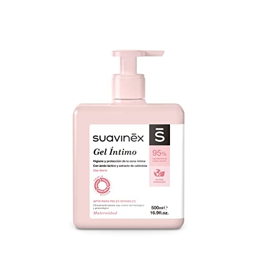 Suavinex – Gel íntimo para embarazo y postparto. Fórmula sin Jabón. Ph entre 4.5 y 0.5. 92% Ingredientes de Origen Natural, 500ml