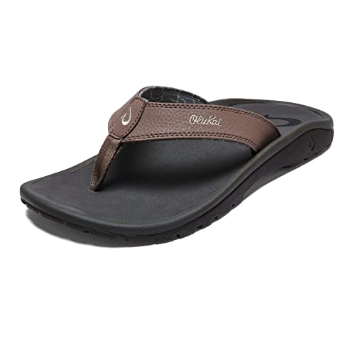 OluKai Ohana Men's Beach Sandals, Quick-Dry Flip-Flop Slides, Water Resistant & Lightweight, Compression Molded Footbed & Ultra-Soft Comfort Fit