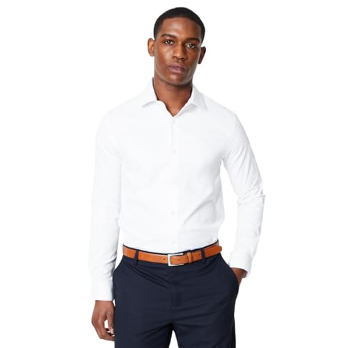 Burton Mens Easy-Iron Skinny Long-Sleeved Formal Shirt (15in) (White)