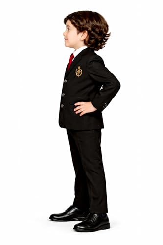 Image of Boys Satin Formal Suit 3 Pcs Set Blazer, Pant Tie Premium Kids Suit for Wedding, Birthday