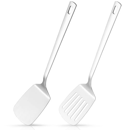Edelstahl Spatel-Set - Pfannenwender Metall, Ideal für Eier, Fisch & Pfannkuchen - Spülmaschinenfest