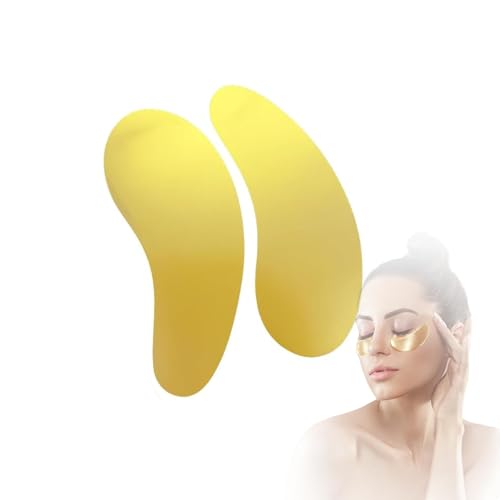 Image of Gold Silicone Eye Patches for Eyelash & Under Eye Care - Reusable Oval Gel Pads, Dual Pack for Hydration, Firming Skin & Reducing Puffiness, Dark Circles, Fine Lines, Suitable for Sensitive Skin &