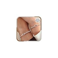 J.Fée 2 Stück Armband Silber 925 Damen, Pärchen Armband, Armbänder Damen,Schmuck, Liebesknoten Armbänder, Verstellbare Länge 16+5 cm, Paare Geschenke, Frauen Geschenke Zum Geburtstag