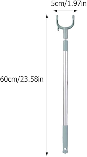 Miniatura 3 de LIFKOME Poste de ropa retráctil telescópico de largo alcance de 60 a 40.2 in, poste de tendedero ajustable con gancho, tenedor de secado de ropa,