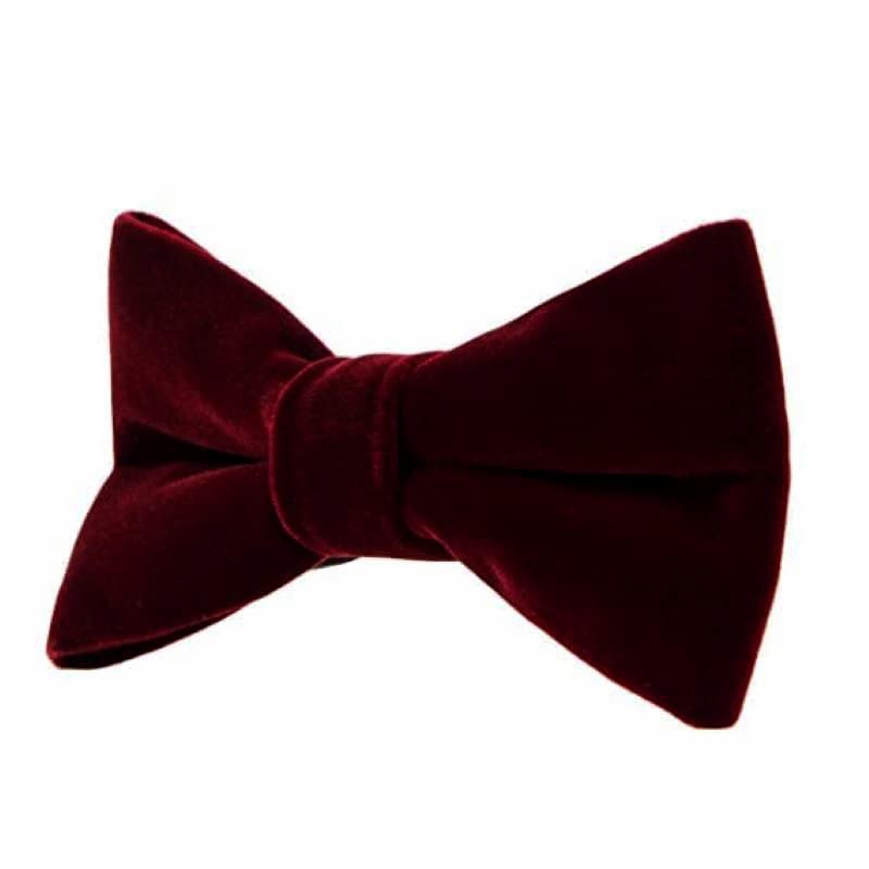 VOICIMens Bow Tie pure silky velvet fabric Maroon Burgundy color adjustable bend free Size